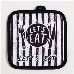 Кухонный набор Доляна "Eat" прихватка 17х17 см, варежка 25х16 см, 100% п/э