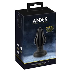 Черная анальная пробка Super Soft Butt Plug - 11,1 см.