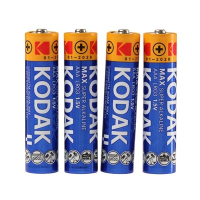 Батарейка алкалиновая Kodak Max, AAA, LR03-10BL, 1.5В, отрывной блистер, 10 шт.
