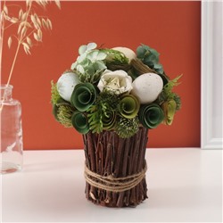 Интерьерный декор «Пасхальный зелёный букет», 20×20×22 см