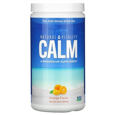 Natural Vitality, CALM, смесь для приготовления антистресс-напитка, апельсин, 453 г (16 унций)