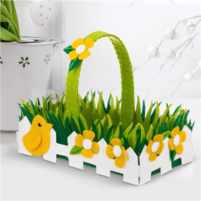 Набор для создания корзинки на пасху из фетра «Лужайка»