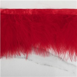 Тесьма с перьями марабу, 8-10 см, 5±0.5 м, красная