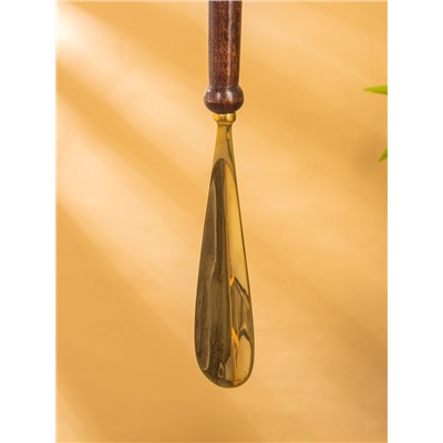 Ложка для обуви «Дельфин», 49 см, латунь, дерево