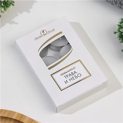 Набор свечей ароматических чайных «Трава и небо», 6 шт., 12 г