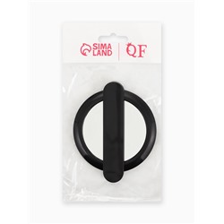 Зеркало с ручкой, складное, двустороннее, с увеличением х2, 8.3×10×1.3 см, (d=6.4 см), чёрное