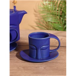 Набор для чаепития «Синий глаз», чайник, 2 чайные пары, керамика