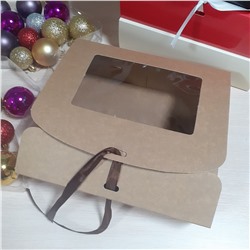 Подарочная коробка крафт 24х20х7см