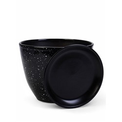 Горшок для цветов «Гранит», 8 л, d=29.5 см, h=33 см, керамика, с поддоном, чёрный