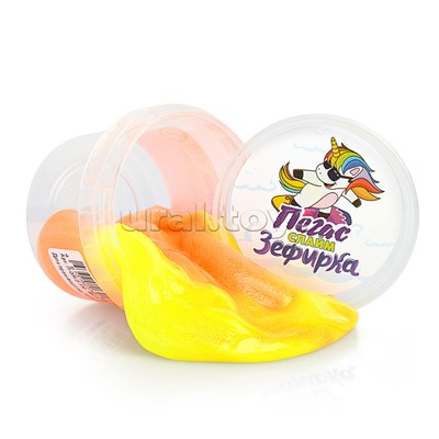 Слайм Зефирка, 100 гр., два цвета: оранжевый и желтый