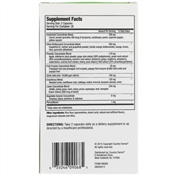 Country Farms, Суперфрукт и овощи, формула с натуральными фруктами и овощами, 60 капсул