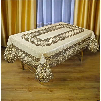 Скатерть арт.  224404/150/5, РОМАШКИ, прямоугольная, размеры 150 х 220 см, цвет песочно-кофейный