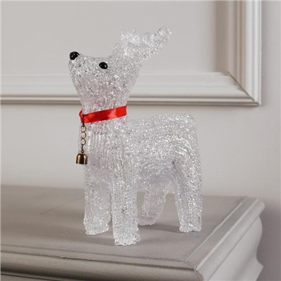 Светодиодная фигура «Олень с колокольчиком» 18×25×8 см, акрил, 20 LED, батарейки ААх2 (не в комплекте), свечение белое