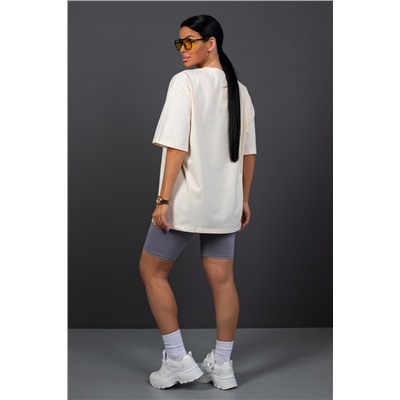 Костюм женский с велосипедками КЖ009 молочно-серый