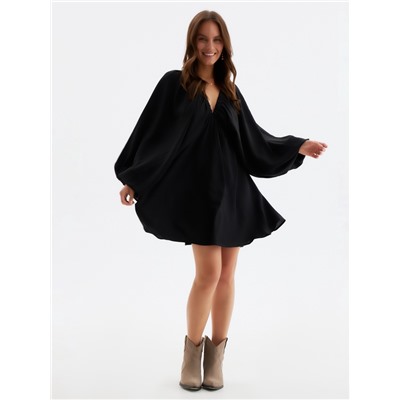 Платье мини женское с глубоким вырезом MINAKU, размер 42, чёрное