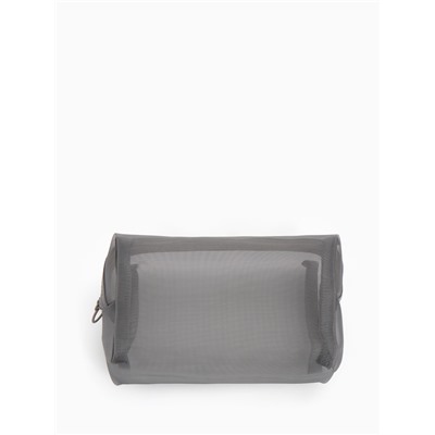 Косметичка Classic, полупрозрачная, на молнии, серая