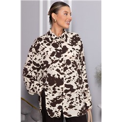 Блуза Тайна очарования (бело-коричневая) Б14432-5М