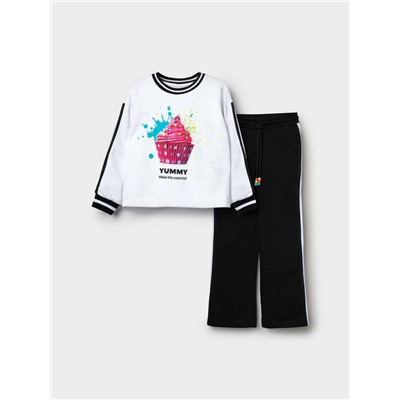 Комплект трикотажный для девочек: толстовка, брюки