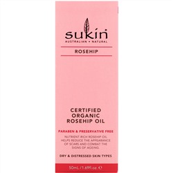 Sukin, Certified Organic Rosehip Oil, Rosehip, 1.69 fl oz (50 ml)