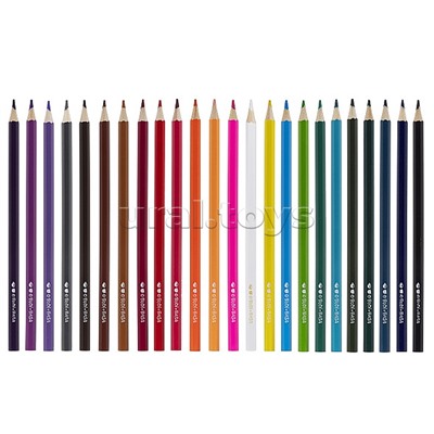 Карандаши цветные 24 цв. ECO "Кофейные коты" заточен. в карт. короб. с европодвесом