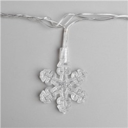 УЦЕНКА Гирлянда «Нить» 5 м с насадками «Снежинки», IP20, прозрачная нить, 20 LED, свечение мульти (RG/RB), мигание, 220 В