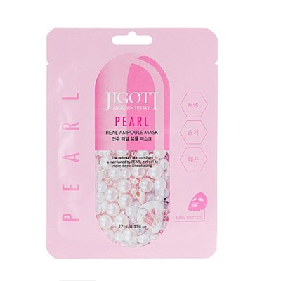 Jigott Маска-салфетка с экстрактом жемчуга Pearl Real Ampoule Mask