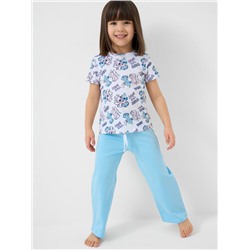 Комплект трикотажный для девочек: фуфайка (футболка), брюки