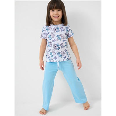 Комплект трикотажный для девочек: фуфайка (футболка), брюки