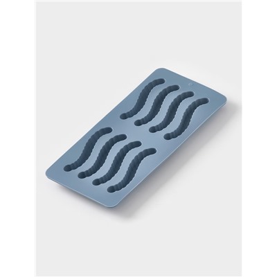 Форма для мармелада Доляна «Червячки», 20×10×1.5 см, силикон, голубая