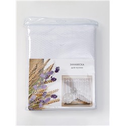 Тюль на кухню со шторной лентой, 305×165 см, цвет белый, 100% полиэстер