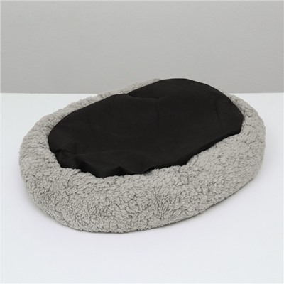 Лежанка для щенков и котят «Уют», мягкий мех, 38×32×11 см, серая