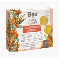 Карамель леденцовая Eleo с облепиховым маслом и витамином С, 19 гр. (6 шт. блистер)