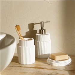 Аксессуары для ванной SL Home, 3 предмета: дозатор, мыльница, стакан, белые
