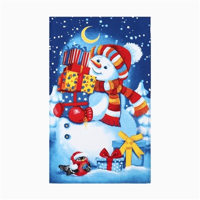 Набор новогодних кухонных полотенец Доляна «С новым годом» 35×60 см-4 штуки, 100% хлопок