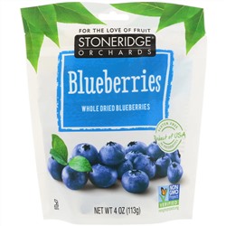 Stoneridge Orchards, Черника, Целые сушеные ягоды черники, 4 унции (113 г)