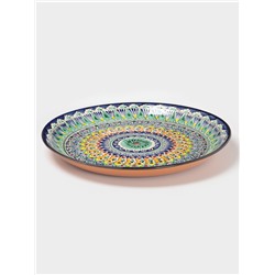 Ляган узбекский Риштанская Керамика «Узоры», d=37 см, синий