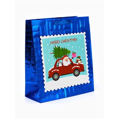 Набор подарочных пакетов 2 шт., металлизированные «Новый год», 25×30.5×12.5 см