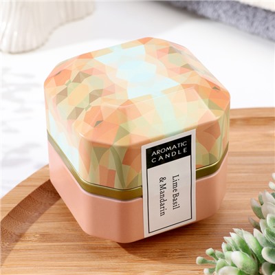 Ароматическая свеча в банке Aromatic Candle лимон, базилик и мандарин, малая