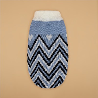 Свитер для животных «Волна», размер XL, ДС 34, ОШ 34, ОГ 32-51 см, голубой