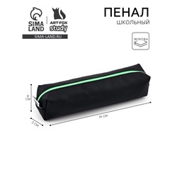 Пенал школьный, искусственная кожа«Черный»19×8×3 см