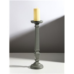 Деревянный подсвечник на 1 свечу «Греция», серый, 11.5×11.5×39.5 см