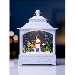 Фигура светодиодная «Снеговик» 5.5×14×19.5 см, от батареек 3хААА, музыка, USB, свечение тёплое белое
