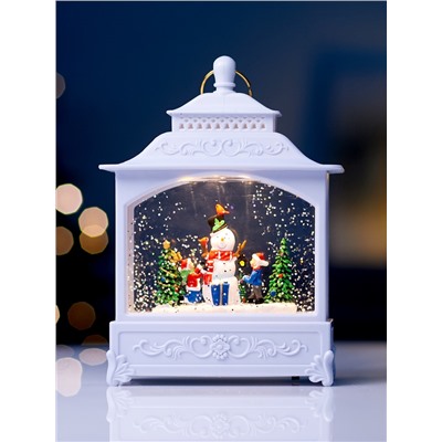 Фигура светодиодная «Снеговик» 5.5×14×19.5 см, от батареек 3хААА, музыка, USB, свечение тёплое белое