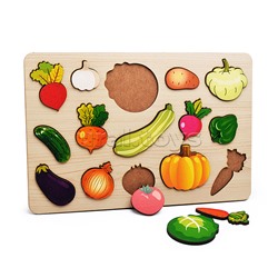Развивающая доска "Овощи" 15 дет. пазл-рамка
