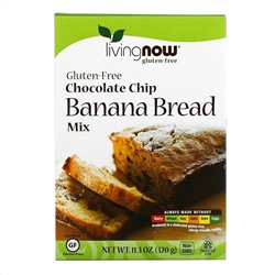 Now Foods, Шоколадно-банановый хлеб, смесь, без глютена, 11,3 унц. (320 г)