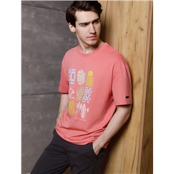 Свободная футболка  с авторским принтом