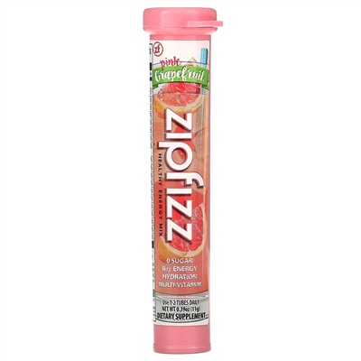 Zipfizz, Healthy Energy Mix With Vitamin B12, Pink Grapefruit, 20 Tubes, 0.39 oz (11 g) Each
