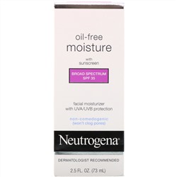 Neutrogena, увлажняющий крем для лица с защитой от УФА/УФВ, без масла, солнцезащитный фактор SPF 35, 73 мл (2,5 жидк. унции)