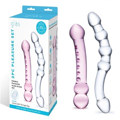 Набор из 2 стеклянных двухголовых фаллоимитаторов Pleasure Set