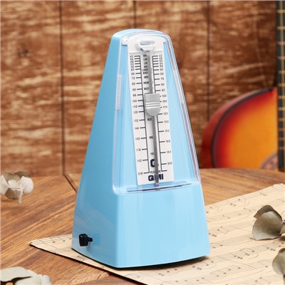 Метроном механический Gleam, синий, 40-408 ударов в минуту, 21×10×12 см